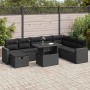 Set de sofás de jardín con cojines 9 pzas ratán sintético negro von , Gartensets - Ref: Foro24-3327835, Preis: 635,44 €, Raba...
