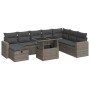 Set de sofás de jardín con cojines 9 pzas ratán sintético gris von , Gartensets - Ref: Foro24-3327840, Preis: 592,43 €, Rabat...