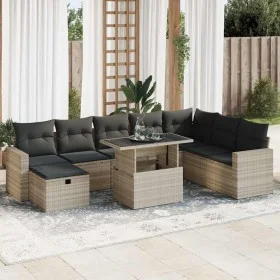 Set muebles jardín 9 pzas y cojines ratán sintético gris claro von , Gartensets - Ref: Foro24-3327842, Preis: 644,65 €, Rabat...