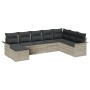 Conjunto de sofá de jardín con cojín 8 pcs Gris claro Poliratán