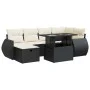 Set de sofás de jardín 7 pzas con cojines ratán sintético negro von , Gartensets - Ref: Foro24-3327896, Preis: 492,92 €, Raba...