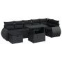 Set de sofás de jardín y cojines 8 piezas ratán sintético negro by , Garden sets - Ref: Foro24-3327905, Price: 543,33 €, Disc...