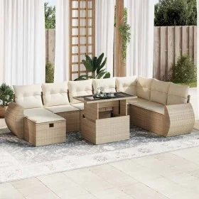 Set de sofás de jardín con cojines 9 pzas ratán sintético beige von , Gartensets - Ref: Foro24-3327918, Preis: 699,62 €, Raba...