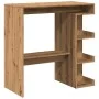 Mesa bar con estante almacenaje roble artisan 100x50x101,5 cm by , Kitchen and dining tables - Ref: Foro24-856759, Price: 99,...