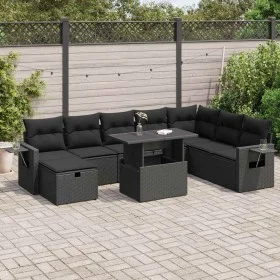Set de sofás de jardín con cojines 9 pzas ratán sintético negro von , Gartensets - Ref: Foro24-3327875, Preis: 640,49 €, Raba...