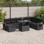 Set de sofás de jardín con cojines 9 pzas ratán sintético negro von , Gartensets - Ref: Foro24-3327875, Preis: 640,84 €, Raba...