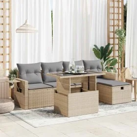 Juego de sofás jardín con cojines 6 pzas ratán sintético beige by , Garden sets - Ref: Foro24-3327849, Price: 489,89 €, Disco...