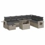 Set muebles jardín 9 pzas y cojines ratán sintético gris claro by , Garden sets - Ref: Foro24-3327882, Price: 620,68 €, Disco...
