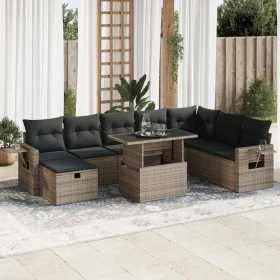 Set de sofás de jardín con cojines 9 pzas ratán sintético gris by , Garden sets - Ref: Foro24-3327880, Price: 580,04 €, Disco...