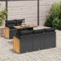 Set sofás jardín y cojines 6 pzas ratán sintético acacia negro von , Gartensets - Ref: Foro24-3327660, Preis: 452,23 €, Rabat...