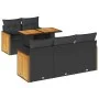 Set sofás jardín y cojines 6 pzas ratán sintético acacia negro von , Gartensets - Ref: Foro24-3327660, Preis: 452,23 €, Rabat...