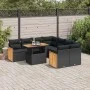 Set sofás jardín y cojines 9 pzas ratán sintético acacia negro von , Gartensets - Ref: Foro24-3327688, Preis: 614,72 €, Rabat...