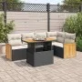 Set sofás jardín y cojines 6 pzas ratán sintético acacia negro by , Garden sets - Ref: Foro24-3327710, Price: 424,89 €, Disco...