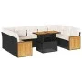 Set sofás jardín y cojines 10 pzas ratán sintético acacia negro by , Garden sets - Ref: Foro24-3327752, Price: 648,94 €, Disc...