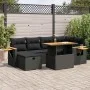 Set de sofás de jardín y cojines 8 piezas ratán sintético negro by , Garden sets - Ref: Foro24-3328133, Price: 518,80 €, Disc...