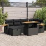 Set de sofás de jardín y cojines 8 piezas ratán sintético negro by , Garden sets - Ref: Foro24-3328133, Price: 548,51 €, Disc...