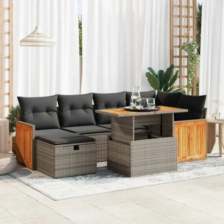 Set de sofás de jardín y cojines 8 piezas ratán sintético gris von , Gartensets - Ref: Foro24-3328159, Preis: 487,80 €, Rabat...