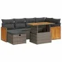 Set de sofás de jardín y cojines 8 piezas ratán sintético gris von , Gartensets - Ref: Foro24-3328159, Preis: 487,80 €, Rabat...