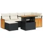 Set sofás jardín y cojines 8 pzas ratán sintético acacia negro by , Garden sets - Ref: Foro24-3327731, Price: 466,03 €, Disco...