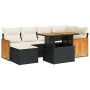 Set sofás jardín y cojines 8 pzas ratán sintético acacia negro by , Garden sets - Ref: Foro24-3327731, Price: 466,37 €, Disco...