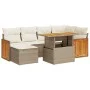 Set sofás jardín y cojines 8 pzas ratán sintético acacia beige by , Garden sets - Ref: Foro24-3327733, Price: 536,54 €, Disco...