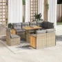 Set sofás jardín y cojines 9 pzas ratán sintético acacia beige by , Garden sets - Ref: Foro24-3327727, Price: 684,29 €, Disco...