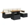 Set de sofás de jardín 6 piezas y cojines ratán sintético negro von , Gartensets - Ref: Foro24-3328127, Preis: 393,60 €, Raba...