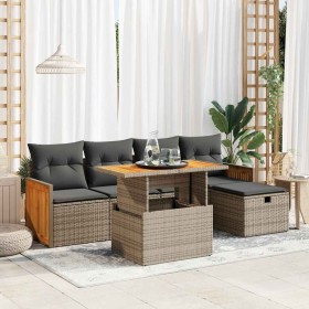 Set de muebles de jardín 6 pzas y cojines ratán sintético gris von , Gartensets - Ref: Foro24-3328152, Preis: 402,10 €, Rabat...