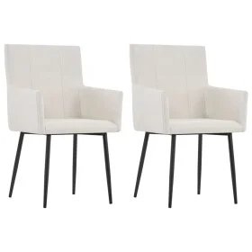 Sillas de comedor con reposabrazos 2 uds tela color crema von , Essstühle - Ref: Foro24-282061, Preis: 153,66 €, Rabatt: %