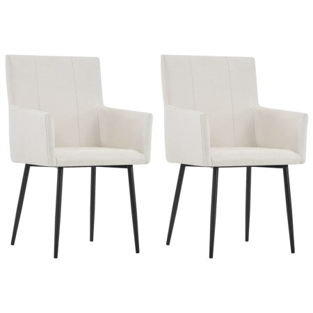 Sillas de comedor con reposabrazos 2 uds tela color crema von , Essstühle - Ref: Foro24-282061, Preis: 155,49 €, Rabatt: %