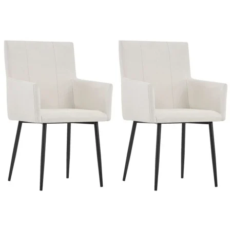 Sillas de comedor con reposabrazos 2 uds tela color crema von , Essstühle - Ref: Foro24-282061, Preis: 153,66 €, Rabatt: %
