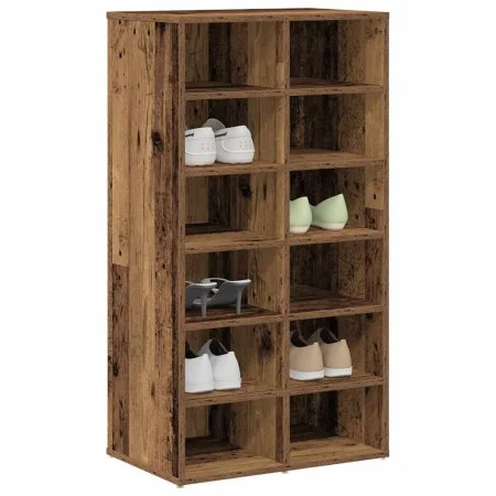 Mueble zapatero madera contrachapada madera vieja 54x34x100cm by , Shoe racks and shoe organizers - Ref: Foro24-855836, Price...