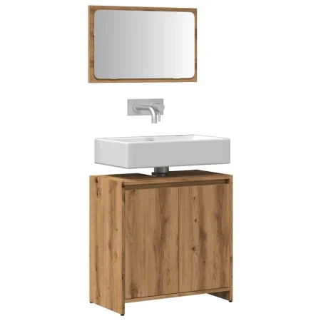 Juego de muebles baño 2 piezas madera ingeniería roble artisan by , Bathroom furniture - Ref: Foro24-856068, Price: 66,71 €, ...
