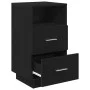 Mesilla de noche con 2 cajones negro 36x36x68 cm de , Mesitas de noche - Ref: Foro24-858580, Precio: 60,49 €, Descuento: %