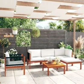 Gartenmöbel 6 Stk. cremefarbene Kissen massives Akazienholz von vidaXL, Gartensets - Ref: Foro24-3057880, Preis: 552,37 €, Ra...