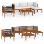 Garden furniture set, 6 pieces, cream cushions, solid acacia wood. by vidaXL, Garden sets - Ref: Foro24-3057880, Price: 530,8...