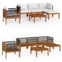 Muebles de jardín 6 pzas cojines crema madera maciza de acacia de vidaXL, Conjuntos de jardín - Ref: Foro24-3057880, Precio: ...