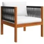 Muebles de jardín 6 pzas cojines crema madera maciza de acacia de vidaXL, Conjuntos de jardín - Ref: Foro24-3057880, Precio: ...