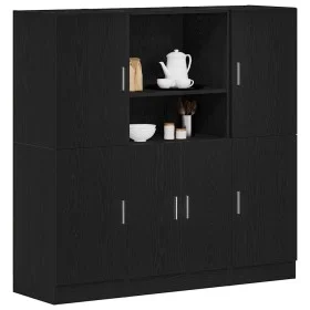 Mueble de cocina 3 piezas madera contrachapada negro von , Regale und Regale - Ref: Foro24-3324152, Preis: 286,21 €, Rabatt: %