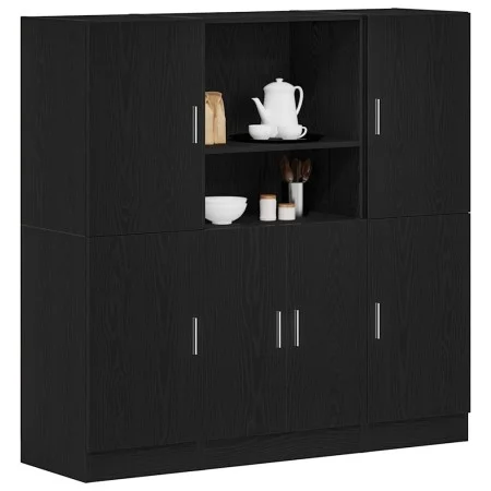 Mueble de cocina 3 piezas madera contrachapada negro by , Shelves and shelves - Ref: Foro24-3324152, Price: 286,15 €, Discoun...