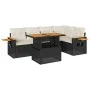 Set sofás jardín y cojines 5 pzas ratán sintético acacia negro von , Gartensets - Ref: Foro24-3327598, Preis: 422,16 €, Rabat...