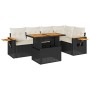 Set sofás jardín y cojines 5 pzas ratán sintético acacia negro by , Garden sets - Ref: Foro24-3327598, Price: 429,01 €, Disco...
