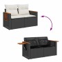 Set sofás jardín y cojines 5 pzas ratán sintético acacia negro by , Garden sets - Ref: Foro24-3327598, Price: 429,01 €, Disco...