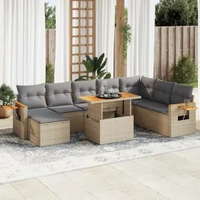 Set sofás jardín y cojines 7 pzas ratán sintético acacia beige by , Garden sets - Ref: Foro24-3327636, Price: 593,51 €, Disco...