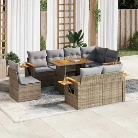 Set sofás jardín y cojines 9 pzas ratán sintético acacia beige von , Gartensets - Ref: Foro24-3327615, Preis: 667,97 €, Rabat...