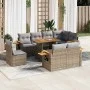 Set sofás jardín y cojines 9 pzas ratán sintético acacia beige von , Gartensets - Ref: Foro24-3327615, Preis: 667,11 €, Rabat...