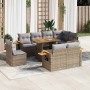 Set sofás jardín y cojines 9 pzas ratán sintético acacia beige von , Gartensets - Ref: Foro24-3327615, Preis: 689,87 €, Rabat...