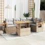 Set sofás jardín y cojines 5 pzas ratán sintético acacia beige by , Garden sets - Ref: Foro24-3327601, Price: 445,00 €, Disco...
