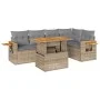 Set sofás jardín y cojines 5 pzas ratán sintético acacia beige by , Garden sets - Ref: Foro24-3327601, Price: 445,00 €, Disco...