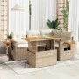 Set sofás jardín y cojines 4 pzas ratán sintético acacia beige by , Garden sets - Ref: Foro24-3327593, Price: 430,42 €, Disco...